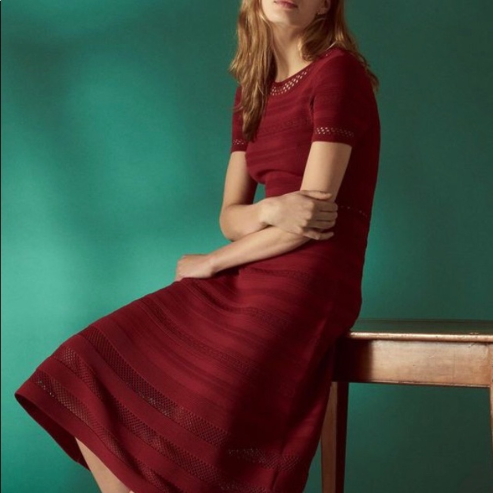 SOLD！NEW! Sandro MID-LENGTH KNIT DRESS - Picture 3 of 5